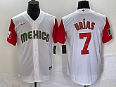 Men's Mexico Baseball #7 Julio Urias Number 2023 White Red World Classic Stitched Jersey 22,baseball caps,new era cap wholesale,wholesale hats